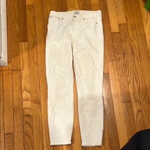 J Crew Lookout High Rise Skinny Crop White Jeans